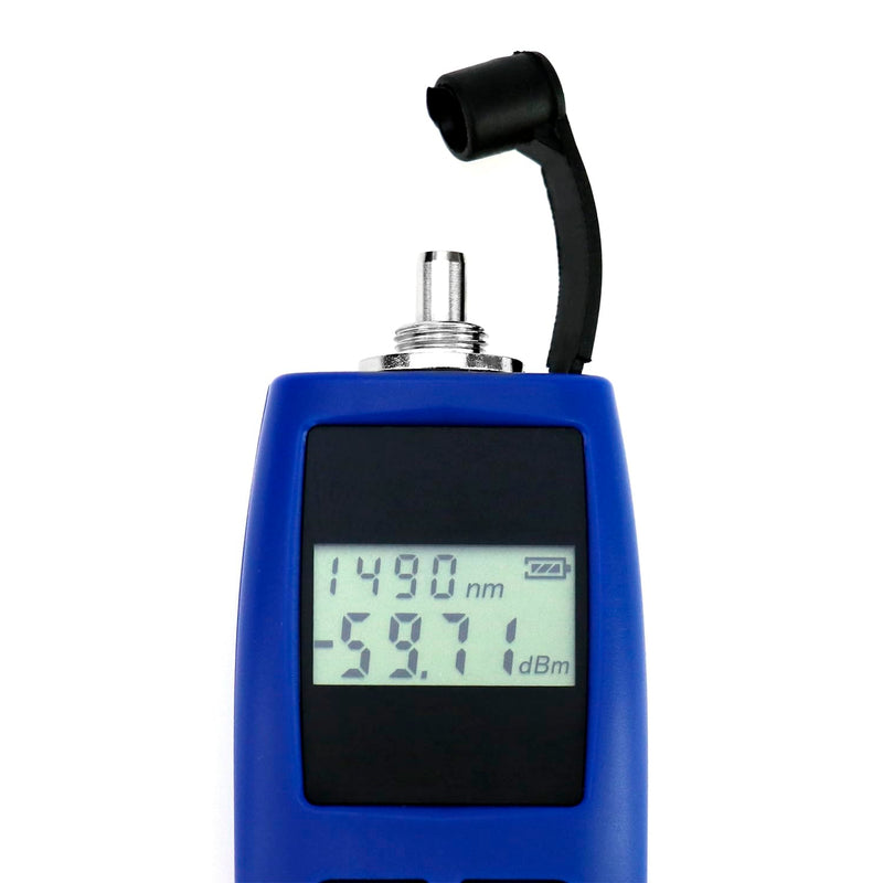 [Australia - AusPower] - QWORK 2 Pack Optical Power Meter, -70~+10 dBm, with Universal 2.5mm Interface, Fiber Light Meter for Testing 6 Calibration wavelengths,Blue 