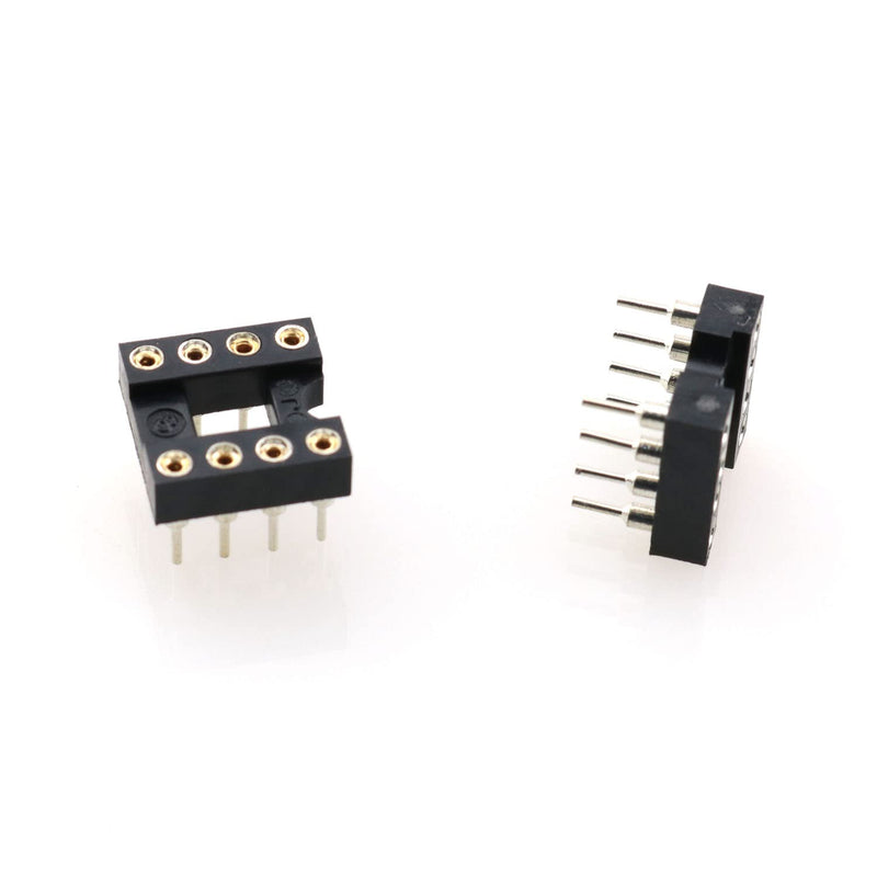 [Australia - AusPower] - IC Socket 20PCS 2.54mm Pitch 7.6 Row Pitch 2 Row 8 Round Pins Soldering DIP IC Chip Socket Adaptor 