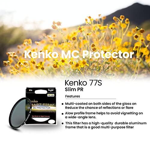Kenko Camera Lens Protector Smart Protector 77mm, Mullti-Coated, Low-Profile, 377970