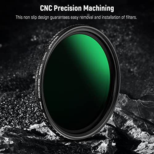 NEEWER 55mm Variable ND Filter ND3-ND1000, 1.5-10 Limited Stops Neutral Density Filter with HD Optical Glass & Double Sided 30 Layer Nano Coatings, Water Repellent/Scratch Resistant/Aluminum Frame
