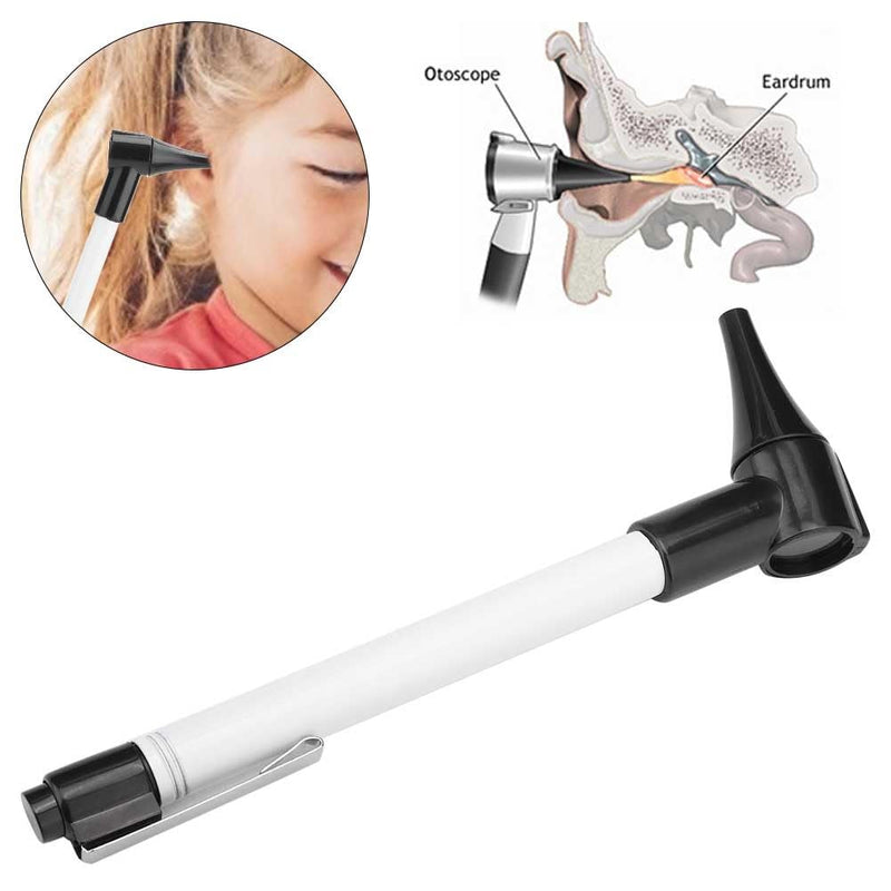 Slimline Stainless Steel Hand Otoscope with Soft LED Light and 7 Specula Tips for Kids, Adults, Pets, Animals silver colors