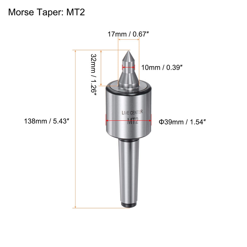 [Australia - AusPower] - uxcell MT2 Live Center, Morse Taper Precision Mid Duty Rotary Live Center Tool for CNC Lathe Metal High Speed Turning Revolving Milling 