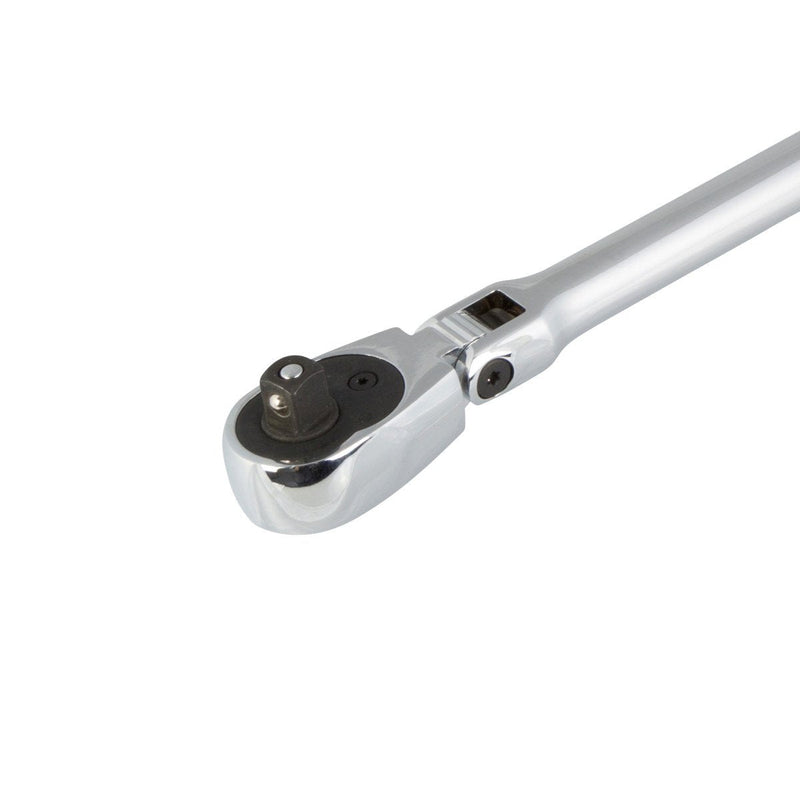 Steelman 18-inch, 3/8-inch Drive, 72-tooth Flex-Head Ratchet, Flexible Head Can Tilt 180 Degrees, Quick Release, Durable Steel, Long Extended Handle 18-Inches