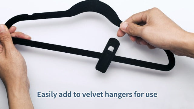 Tinfol 50pc Velvet Hanger Clips, Black Strong Finger Flocked Clips, Large Opening Clip Clothes Pin, Pants Hangers Clip for Thin Clothes Hangers