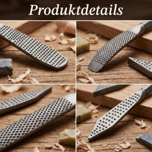 QWORK® 8 Piece Rasp File Set Double Sided Rasp Wood Soapstone Precision Handmade