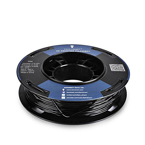 SainSmart Small Spool, 1.75 mm, Thermoplastic Polyurethane (TPU), Flexible 3D Filament, 250 g, Accuracy +/- 0.05 mm, Shore 95A, Red Black