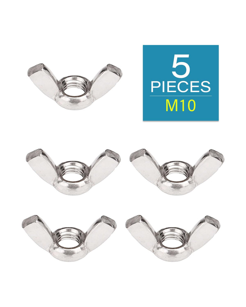 [Australia - AusPower] - M10 Wing Nuts - IMScrews 304 Stainless Steel Wing Nuts - Durable Hardware for Home Maintenance and Professional Engineering Pack of 5 M10 