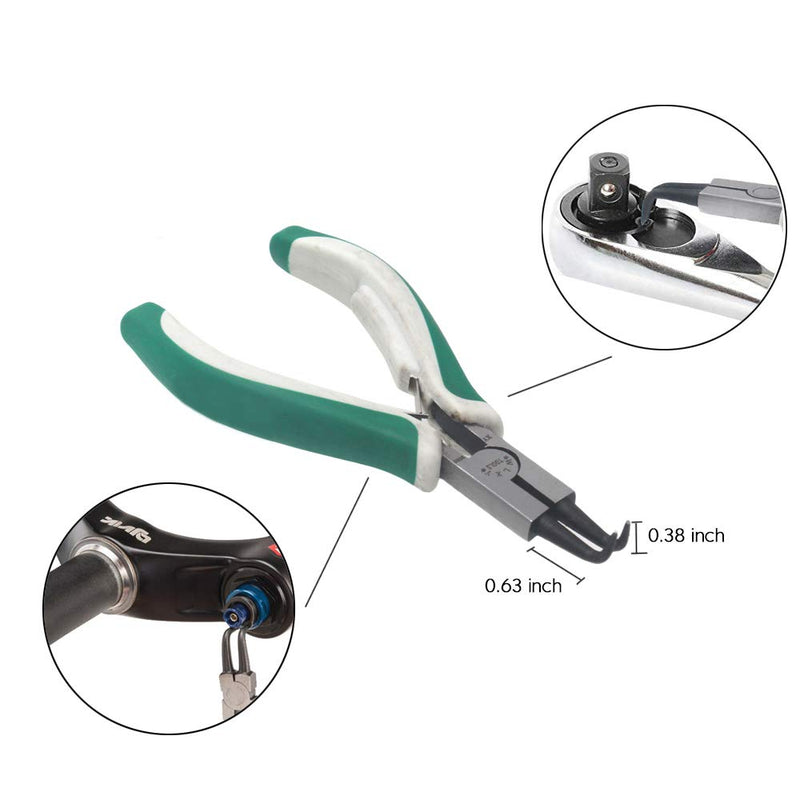 4 Pcs Mini Snap Ring Pliers Set Heavy Duty External/Internal Circlip Pliers with Straight/Bent Jaw for Ring Remover Retaining
