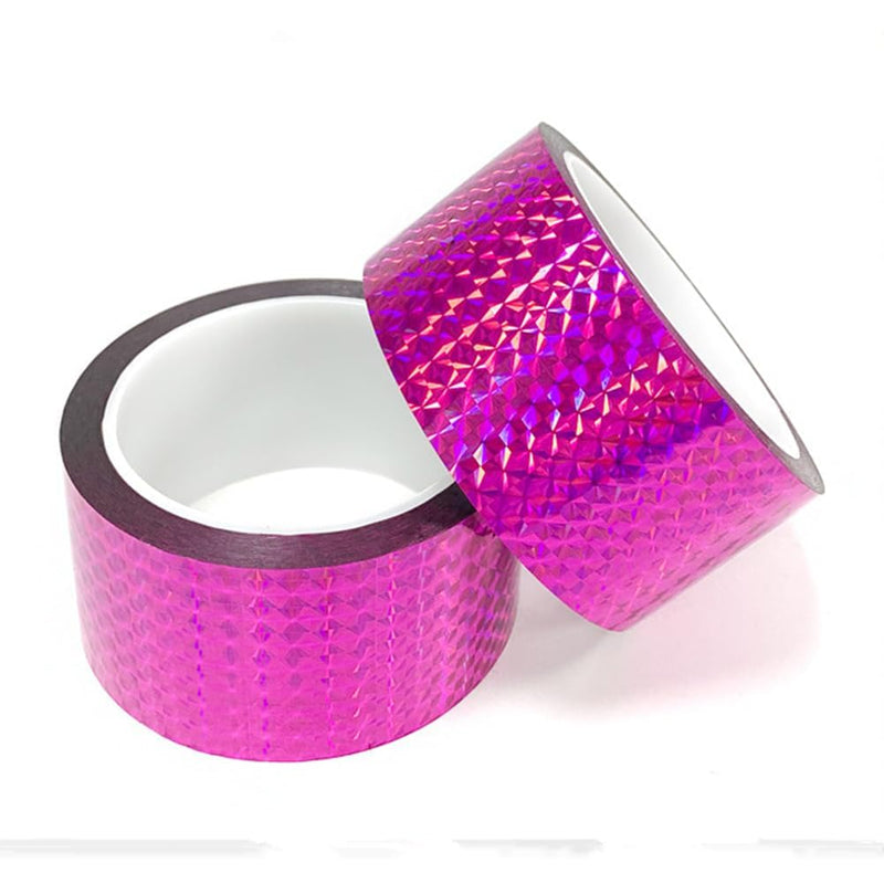 Self-Adhesive Holographic Reflective Tape Prism Tape Holographic Reflective Tape for Keep Birds Away, Craft Projects, DIY Art, Home, Daily Use (Pink, 1 Inch x 55 Yard) Pink