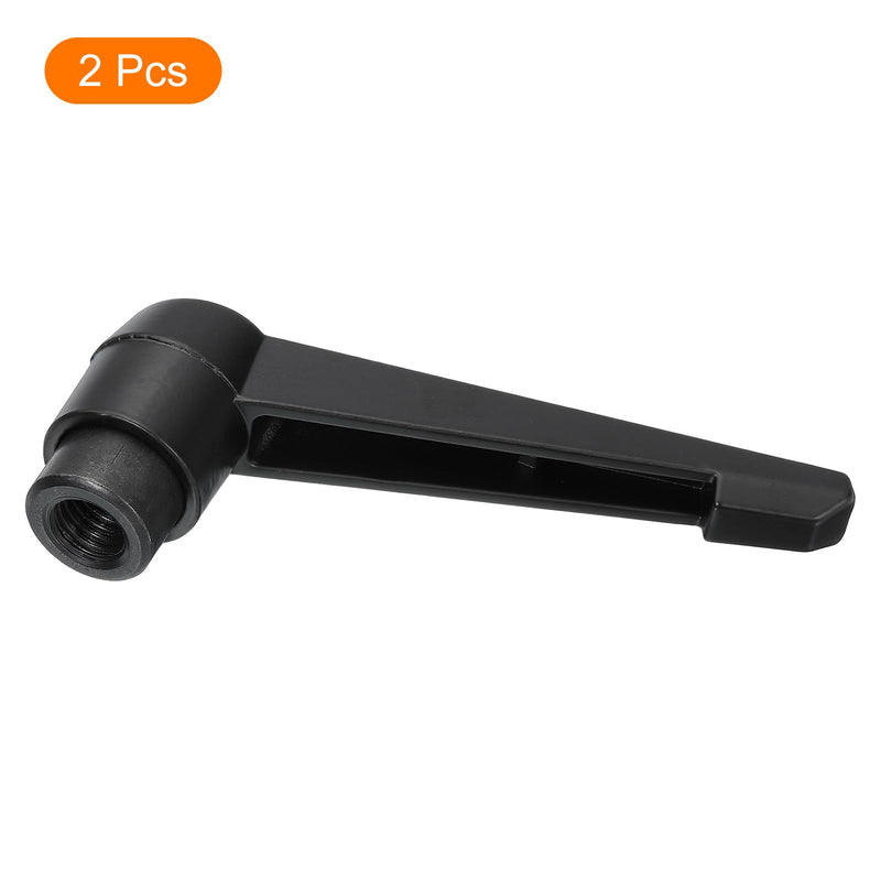 [Australia - AusPower] - uxcell 2Pcs M12 Adjustable Knobs Handle Female Thread Push Button Ratchet Quick Release Locking Rotating Bolt for Lathe Machinery, Black 