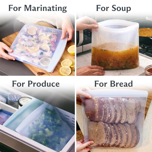 Stasher Premium Reusable Silicone Food Storage Gallon Bag, Clear, 128 oz