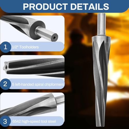 7 Degree Ball Joint Tapered Reamer, 6542 High-Speed Tool Steel 7 Degree