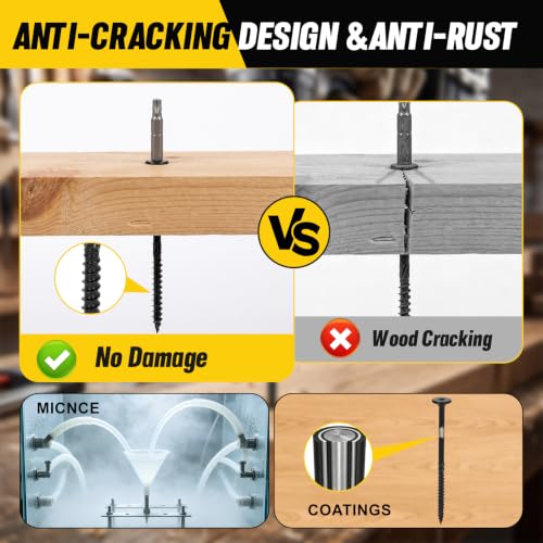 Micnce #14 x 4-1/2-inch heavy-duty outdoor deck lag screws, 100-count box