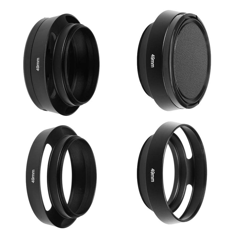[Australia - AusPower] - SIOTI 49mm Lens Hood, Matte Treatment Inside, Aluminum Material, Compatible with All Camera Lens S/C/N/F/O/P etc.(49mm) Standard Vented 