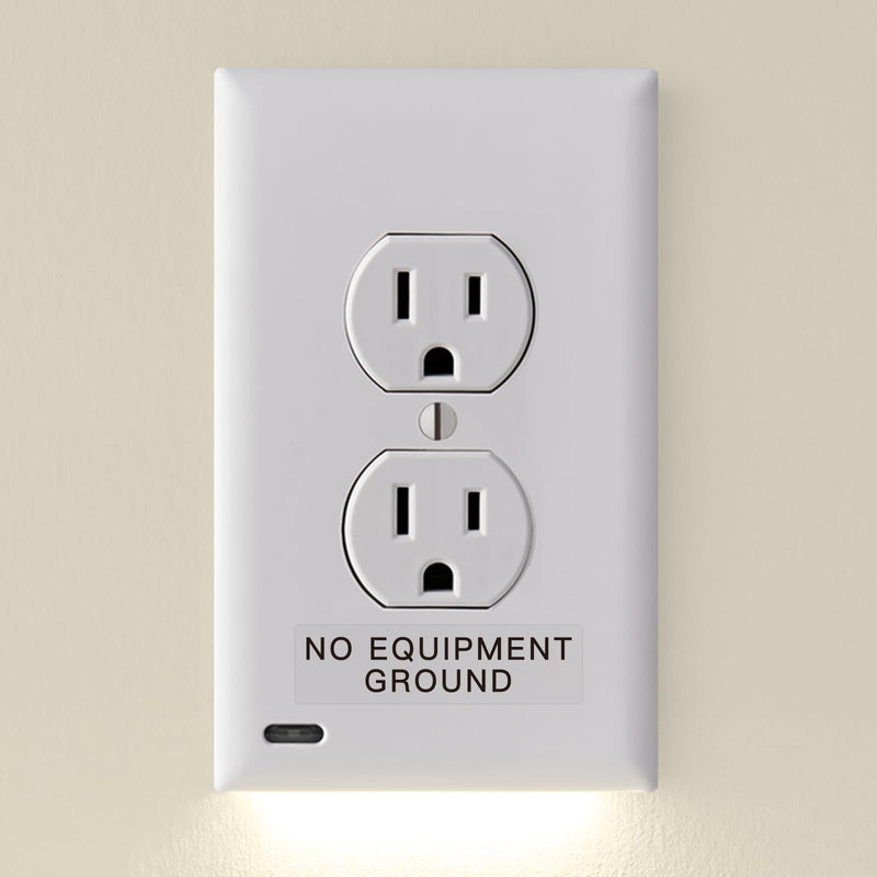 200Pcs No Equipment Ground Safety Stickers, Transparent Outlet Receptacle Plates Labels, Self Adhesive Decals for Panels and Outlets,0.27"x1.0"