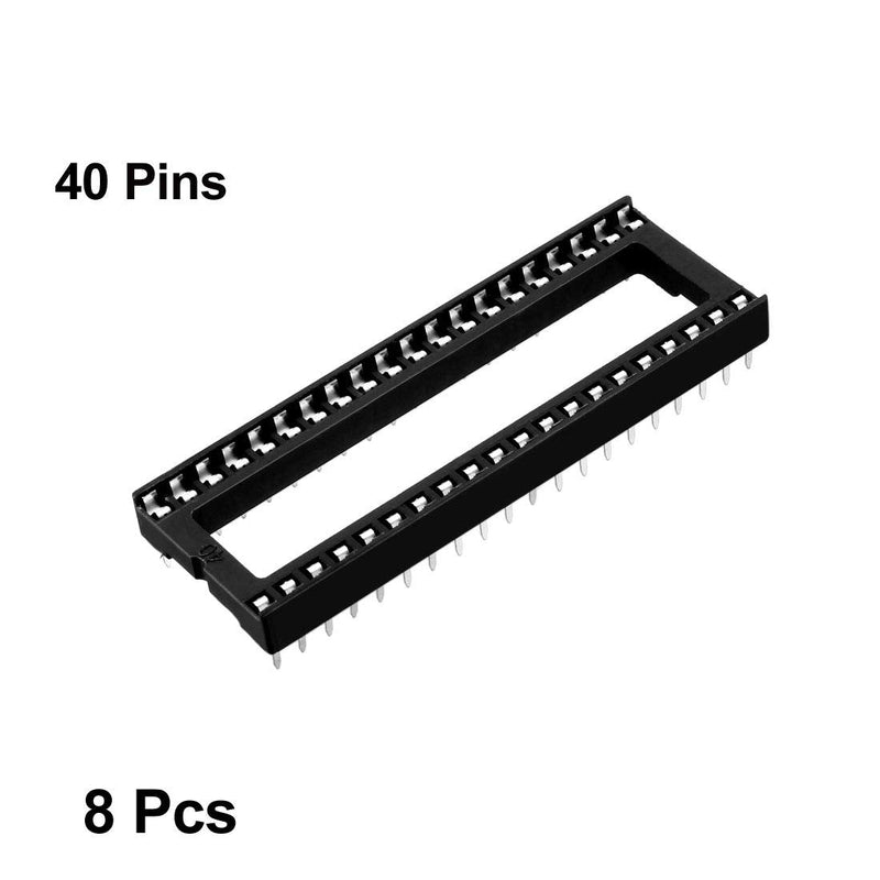 [Australia - AusPower] - uxcell 8pcs DIP IC Chip Socket Adaptor Solder Type 2.54mm Pitch Dual Row 40 Flat Pin 15mm Row Pitch 