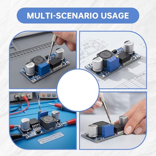 LM2596S DC Converter, Adjustable Buck Converter, Step Down Module, 4 V ~ 38 V to 1.25 V ~ 36 V, Efficient Voltage Regulator Step Down Converter for DIY Power Supply Projects, Pack of 6