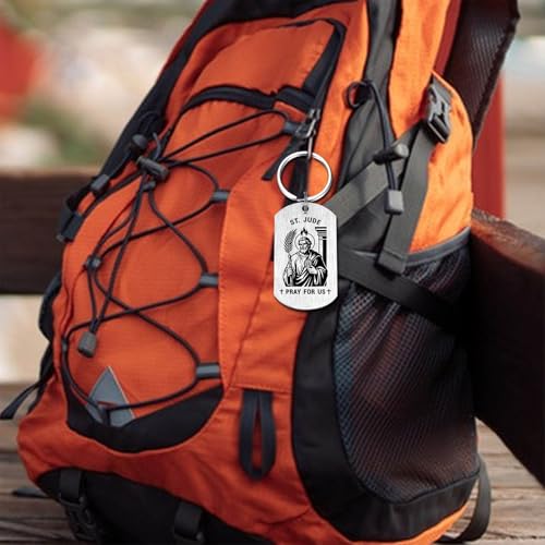 HYHYDHP St. Jude Prayer Keychain for Men Women - Saint Jude Patron Saint of Hopeless Causes Gifts, Graduation Christmas Religious Gift for Son Daughter Friend