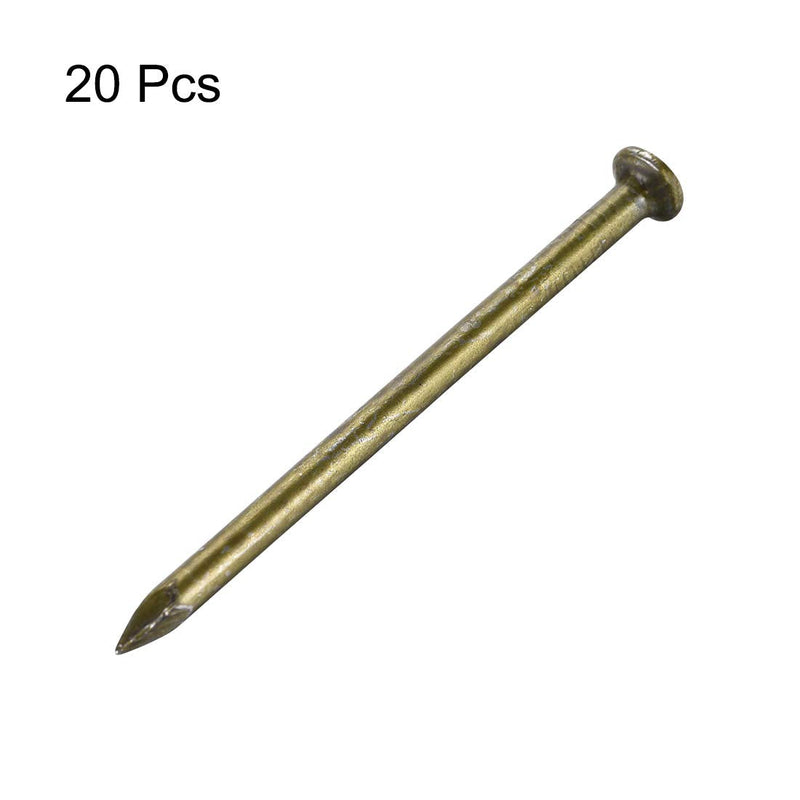 [Australia - AusPower] - uxcell Hardware Nails Carbon Steel Point Tip Wall Cement Nail 50mm(2") 3mm Rod Dia Bronze Tone 20pcs 3x50mm 