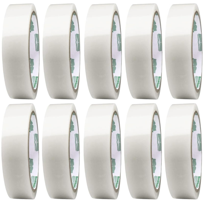 BookGuard 1 Inch Bookbinding Tape, Book Tape and Book Repair Tape with Acid Free Tape and Archival Book Repair Tape, Clear, 15 Yard Roll - Case of 10 1" Wide, 15 Yards Pack of 10