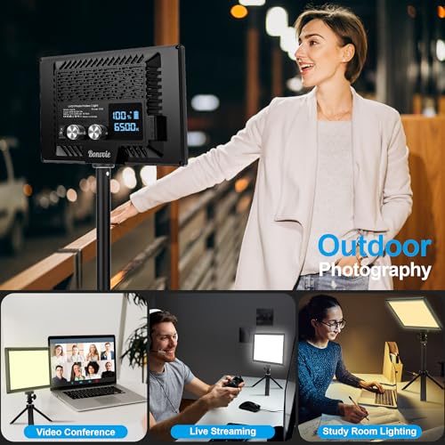 15W LED Video Lighting Kit, 9" Camera Light with 5000mAh Battery