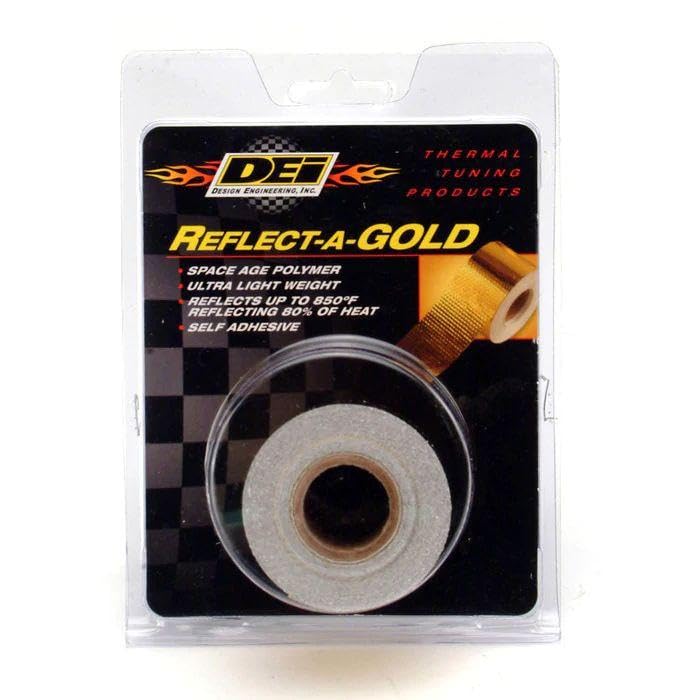 Design Engineering 10395 Reflect-A-Gold 1.5" x 30' | High-Temperature Heat Reflective Adhesive-Backed Insulation Tape/Wrap | Made in USA 1.5" x 30' Roll