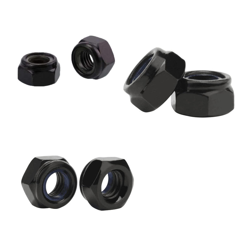 [Australia - AusPower] - 110 Piece Nylon Lock Non-Slip nut M3*0.5mm, Black Anti-loosening self-Locking nut 