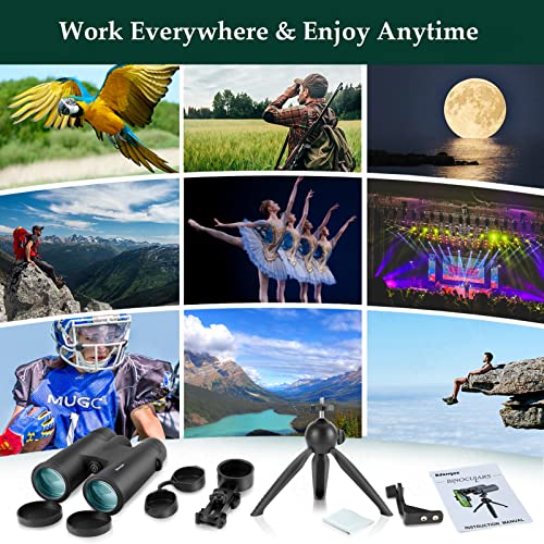 Adorrgon 12x42 High Powered Binoculars for Adults, Phone Adapter and Tripod