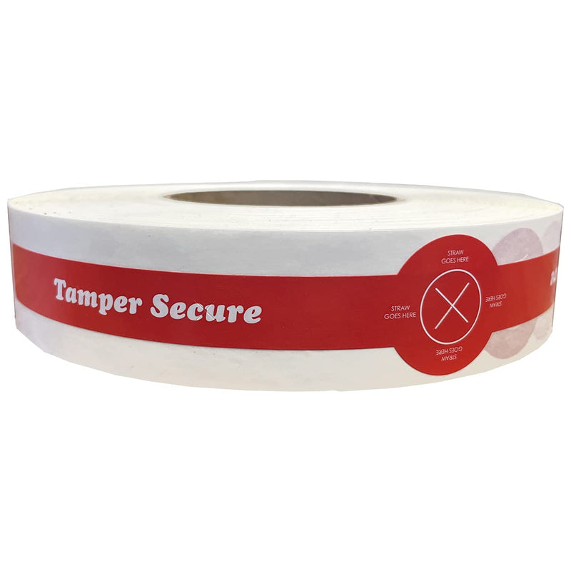 InStockLabels Tamper Proof Stickers, 5 Rolls, 1.25" x 10" (2500 Labels per Roll) - Tamper Evident Stickers for Food Safety – Tamper Seal for to-Go Drinks & Food Delivery Accessories