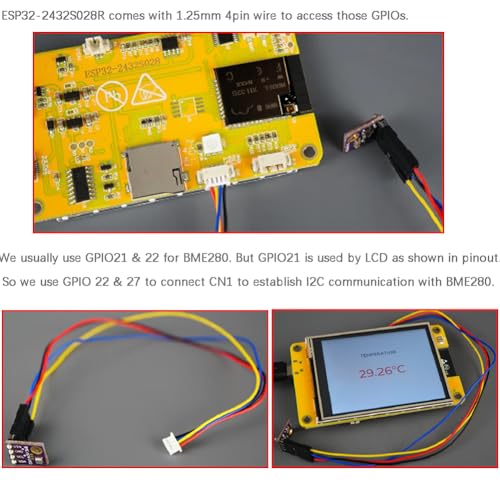 DIYmalls 2.8 Inch ESP32-2432S028R ESP32 Display Resistive Touchscreen 240x320 TFT LCD Module ESP 32 Development Board + Acrylic Housing for Arduino IDE