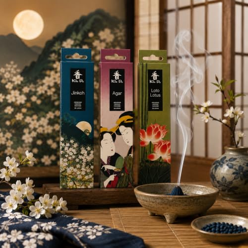 Koh-Do Japanese Incense Gift Set – Jinkoh, Agar & Lotus 60 Pure Incense