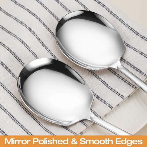 Extra Large Serving Spoons Set of 4-Piece, 11.7-Inch Silver Serving Spoon 18/8 Stainless Steel Serving Utensils for Buffet, Parties, Catering, Banquet - Dishwasher Safe (4-Pack, Silver) 4-Pack, 11.7"