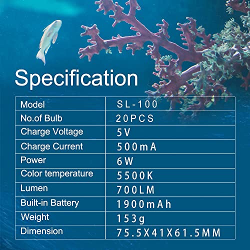 Dive Light Compatible with Gopro Light, 700LM Diving Flashlight, 4 Modes SL-100 Underwater Lights, 40m Waterproof Diving Fill Light, Underwater LED Video Light for Multiple Action Camera