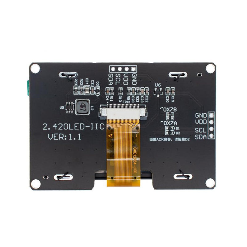 [Australia - AusPower] - HiLetgo 2.42" SSD1309 128x64 OLED Display Module 2.42 Inch OLED LCD Display Module IIC I2C 4 Pin or SPI 7 Pin Optional White 