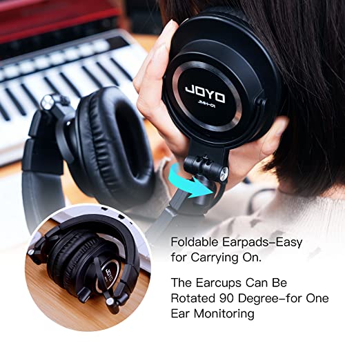 JOYO SP-01 Bluetooth Page Turner Pedal for ipad and JMH-01 Studio Monitor Headphones for Recording