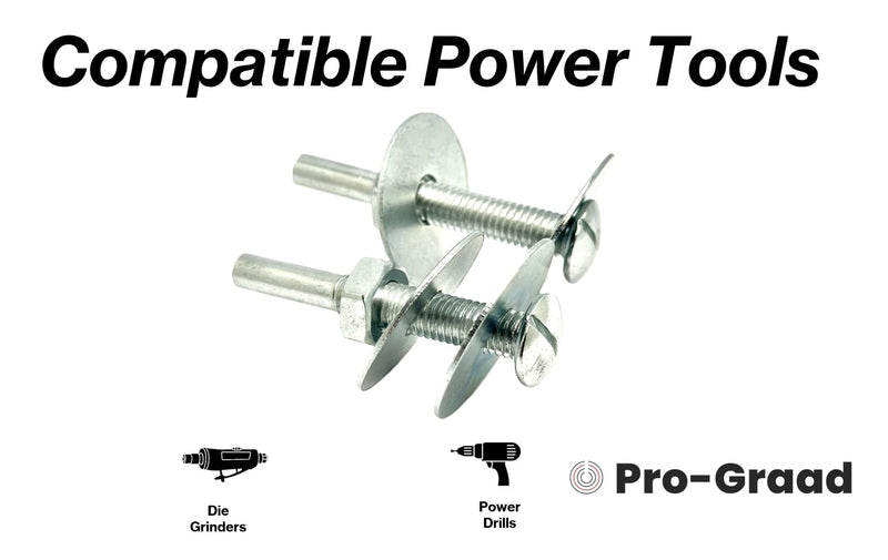 [Australia - AusPower] - 2 Pack 933 Unitized Wheel Mandrel, 2” x 1/4” x 1-1/4”, for attaching 2” – 4” Diameter – 1/4” Center Hole Buffing, Polishing, Unitized Wheels to Rotary Tools, Pack of 2 