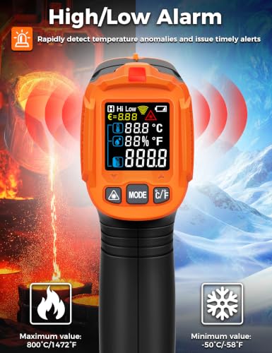 3 in 1 Digital Infrared Thermometer Gun with High/Low Alarm POROMETISTO IM02PRO