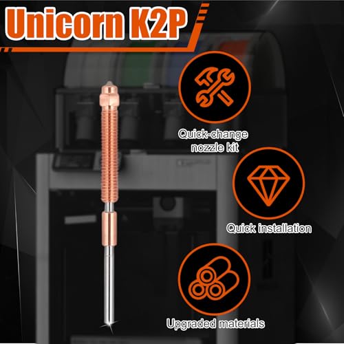 2pcs 0.4mm Unicorn Nozzles Kit Compatible with Creality K2 Plus/Hi Combo