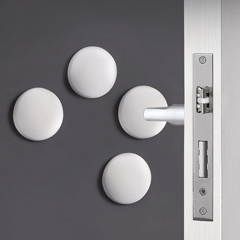 [Australia - AusPower] - 3.15" Door Stop Wall Protector, 4 pcs White Soft Silicone Door Handle buffers, Mute and Shock Proof, Wall Protector with self-Adhesive to Protect The Wall Surface 3.15" (4 PCS) 