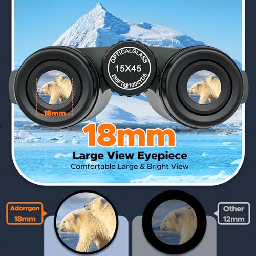 Adorrgon 15x45 High Powered Binoculars for Adults, Phone Adapter and Tripod