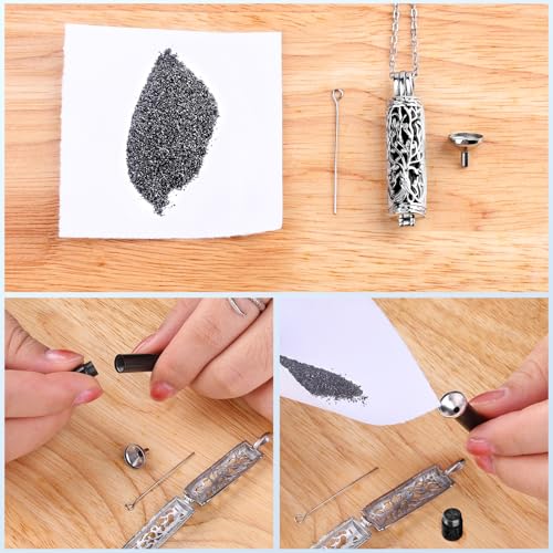 Cremation Jewelry for Ashes Tree of Life Urn Necklace Cylinder Vial Urn Pendent Waterproof for Men Women Keepsake Ashes Necklace Pendent Loved One Memorial Black