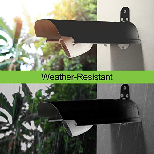 2 Pack Universal Sun Rain Shade Camera Cover Shield,Protective Roof for Outdoor Dome, Bullet Cameras,for Blink,Eufy,Arlo,WyzeCam,Nest,Ring,SimpliSafe,Kasa,Aluminum Alloy Material-Black 2 Pack Black