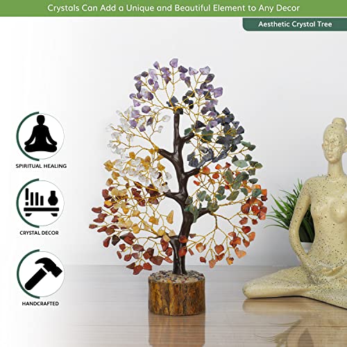 NARIBABU Seven Chakra Tree - Crystal Money Tree - Crystals and Gemstones Healing - Chakra Crystal Tree - Meditation Accessories - Home Decor - Spiritual Gifts for Women