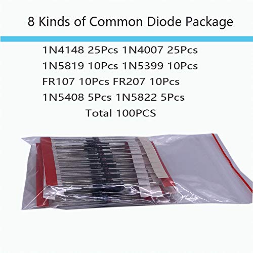 Electronic Component Kit & Total 1390 Pcs, LED Diodes, Metal Film Resistors, Electrolytic Capacitor Package, Common Diodes, Ceramic Capacitors, Common Transistor Assortment Box 160x117x57mm