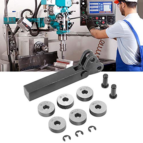 7pcs Steel Knurling Tool 0.5/1/2mm Diagonal Double Wheel Linear Knurling Set Lathe Cutting Machine