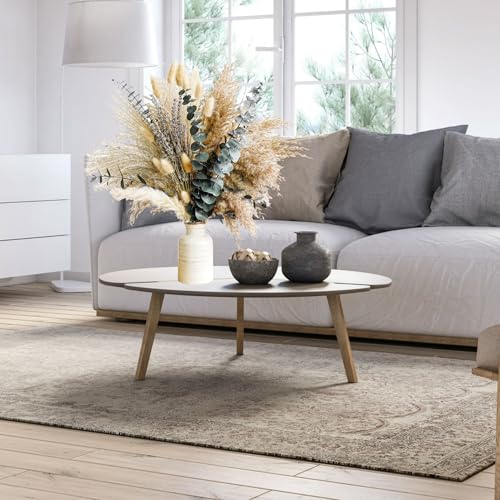 Green Pampas Grass Boho Bouquet – Exquisite Lavender and Eucalyptus Dried Flower Arrangements for Western Boho Decor – Rustic Flowers for Your Bohemian Home, Bedroom, and Wedding Table Décor Regular