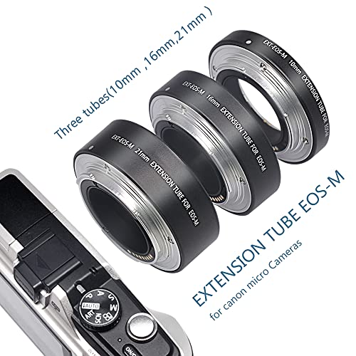 Metal Auto Focus Macro Extension Tube Set for EOS EF-M Monut M6 M2 M3 M5 M50 M100 M200 Cameras EOS-M mount 10+16+21mm
