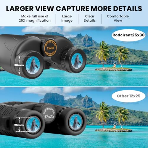 25x30 High-Precision Large Eyepiece Premium Binoculars for Adults Black
