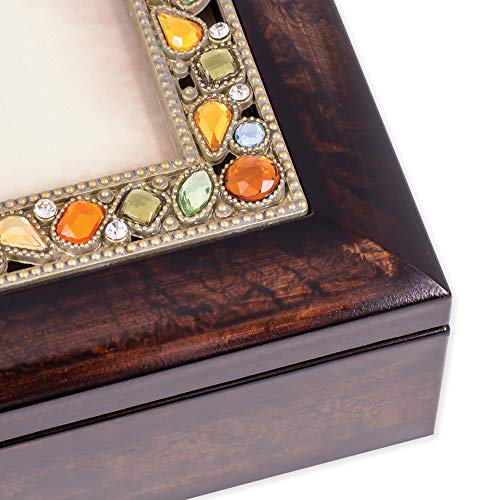 Cottage Garden Daughter You Fill My Heart Amber Earth Tone Jeweled Music Box Plays You are My Sunshine