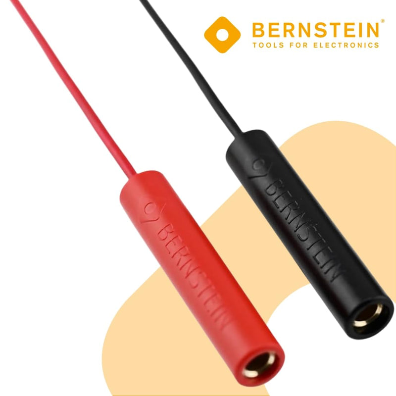 [Australia - AusPower] - Amber Test Probe Blade 1 mm Pair Red Black Connection for 4 mm Socket Measuring Category CAT I 2-265-VE 